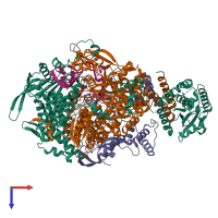 PDB entry 6t0u coloured by chain, top view.