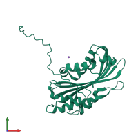 PDB entry 6t14 coloured by chain, front view.