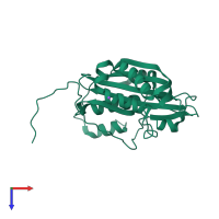 PDB entry 6t14 coloured by chain, top view.