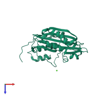 PDB entry 6t1a coloured by chain, top view.