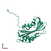 PDB entry 6t1c coloured by chain, front view.