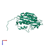 PDB entry 6t1c coloured by chain, top view.