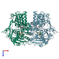 PDB entry 6t1u coloured by chain, top view.