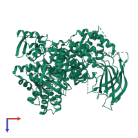 PDB entry 6t3c coloured by chain, top view.