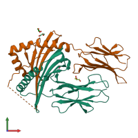 PDB entry 6t3y coloured by chain, front view.