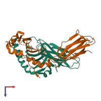 PDB entry 6t3y coloured by chain, top view.
