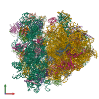 PDB entry 6t4q coloured by chain, front view.