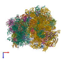 PDB entry 6t4q coloured by chain, top view.