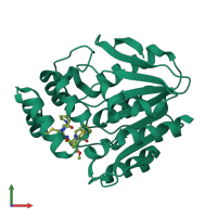 PDB entry 6t6z coloured by chain, front view.