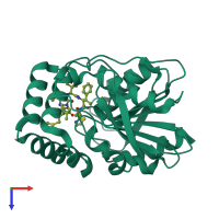 PDB entry 6t6z coloured by chain, top view.