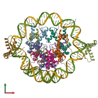 PDB entry 6t7c coloured by chain, front view.