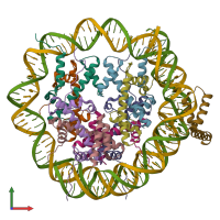 PDB entry 6t7d coloured by chain, front view.