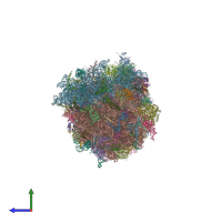 PDB entry 6t83 coloured by chain, side view.
