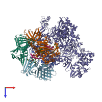 PDB entry 6t8h coloured by chain, top view.