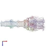 PDB entry 6ta6 coloured by chain, top view.