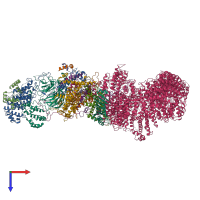 PDB entry 6tb4 coloured by chain, top view.