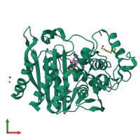 PDB entry 6tbw coloured by chain, front view.