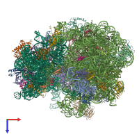 PDB entry 6tc3 coloured by chain, top view.