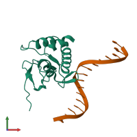 PDB entry 6tce coloured by chain, front view.
