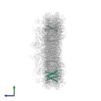 Photosystem I reaction center subunit PsaK 1 in PDB entry 6tcl, assembly 1, side view.