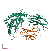 PDB entry 6tdo coloured by chain, front view.