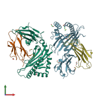 PDB entry 6tdq coloured by chain, front view.