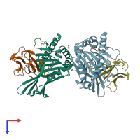 PDB entry 6tdq coloured by chain, top view.