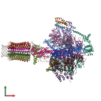 PDB entry 6tdz coloured by chain, front view.