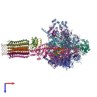 PDB entry 6tdz coloured by chain, top view.