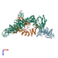 PDB entry 6tgb coloured by chain, top view.