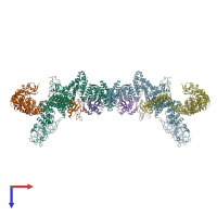 PDB entry 6tgc coloured by chain, top view.