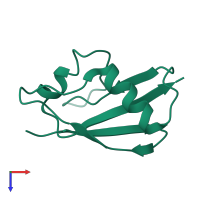 PDB entry 6tgn coloured by chain, top view.