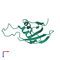 PDB entry 6tgy coloured by chain, top view.