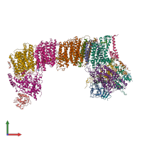 PDB entry 6tjv coloured by chain, front view.