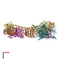 PDB entry 6tjv coloured by chain, top view.