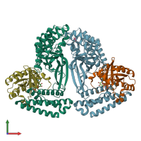 PDB entry 6tkz coloured by chain, front view.