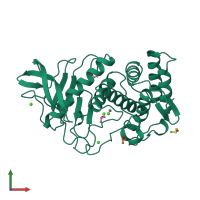 PDB entry 6tli coloured by chain, front view.