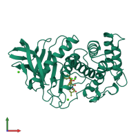 PDB entry 6tmn coloured by chain, front view.