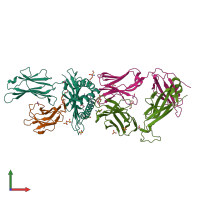 PDB entry 6tmo coloured by chain, front view.