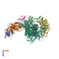 PDB entry 6tnz coloured by chain, top view.