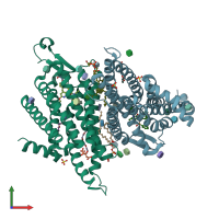 PDB entry 6tod coloured by chain, front view.