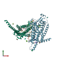 PDB entry 6tos coloured by chain, front view.