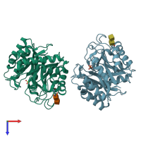 PDB entry 6tpc coloured by chain, top view.