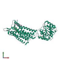 PDB entry 6tpk coloured by chain, front view.