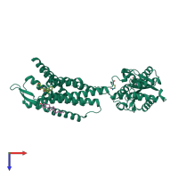 PDB entry 6tpk coloured by chain, top view.