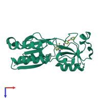 PDB entry 6tpr coloured by chain, top view.