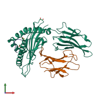 PDB entry 6trn coloured by chain, front view.