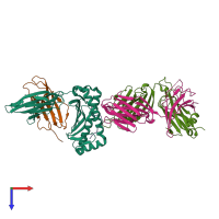 PDB entry 6tro coloured by chain, top view.