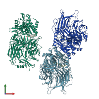 PDB entry 6trw coloured by chain, front view.