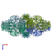 PDB entry 6tsh coloured by chain, top view.